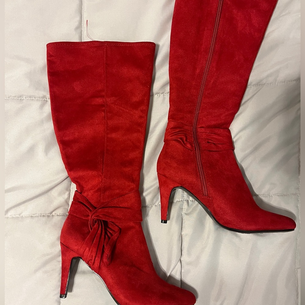 Women’s size 7.5 red stiletto boots